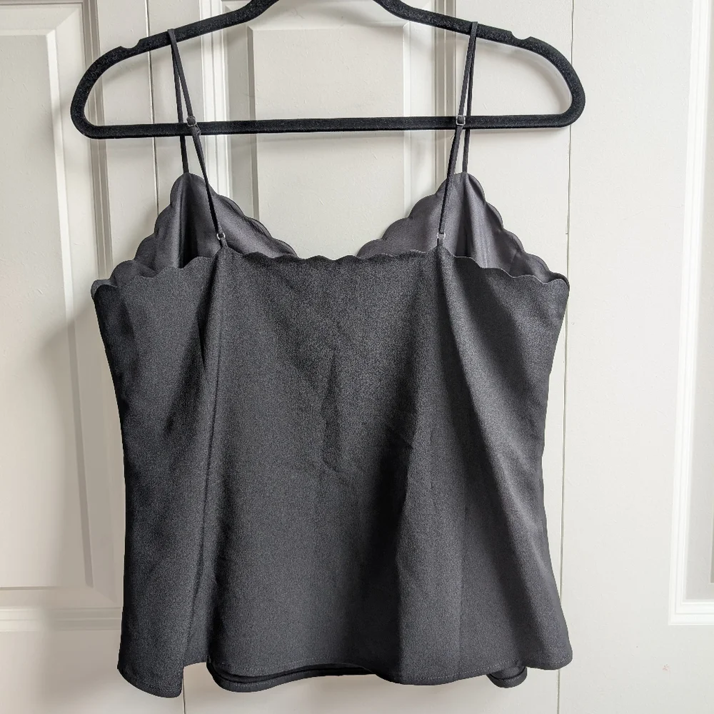 J. Crew Black Scalloped Tank Top - Picture 5 of 5